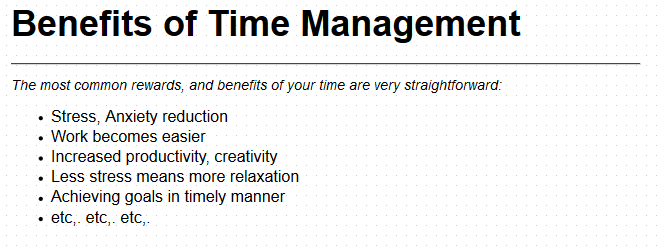 essays on time management