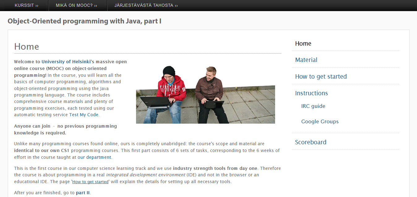 Object-Oriented programming with Java, part I I MOOC