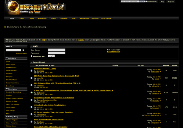BlackHatWorld Homepage