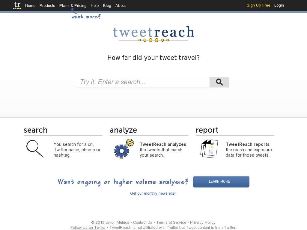 TweetReach Homepage