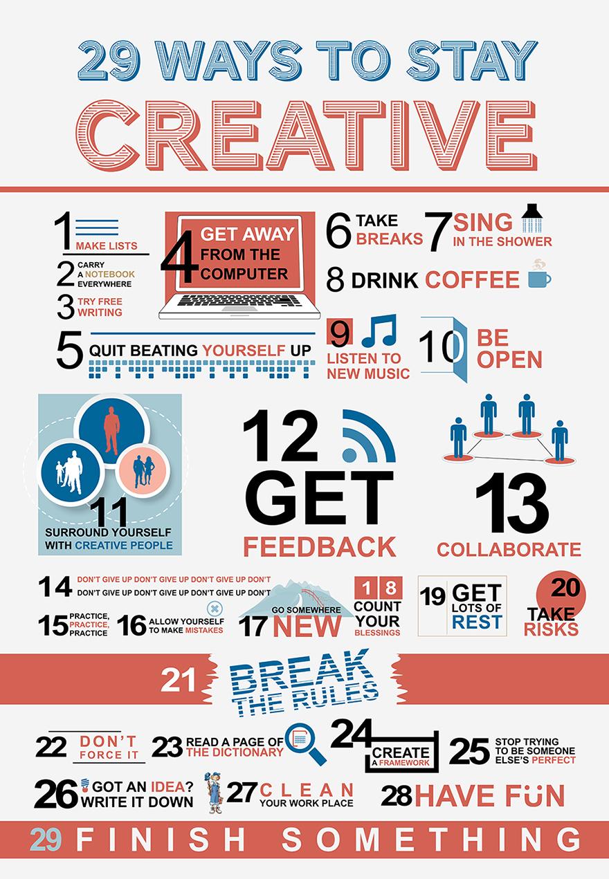 29 Ways to Stay Creative (Infographic)