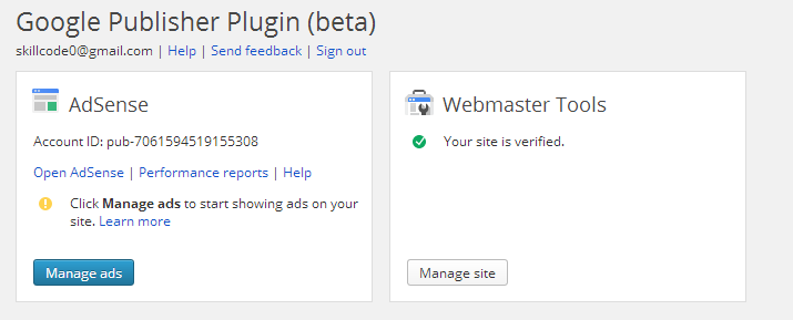 Google Publisher Plugin Admin Dashboard