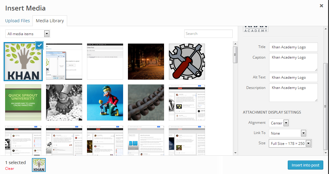 WordPress Insert Media