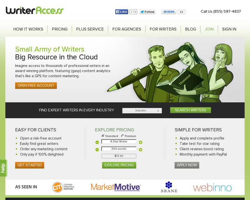 WriterAccess.com Homepage