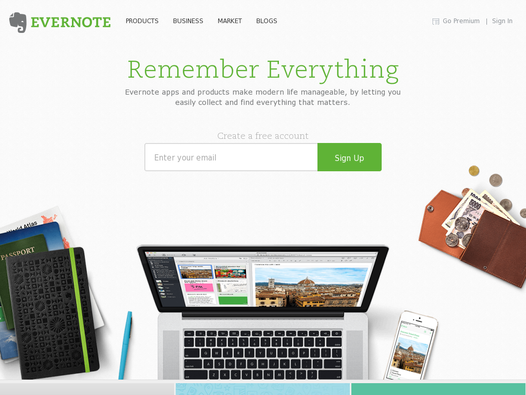 Evernote Homepage