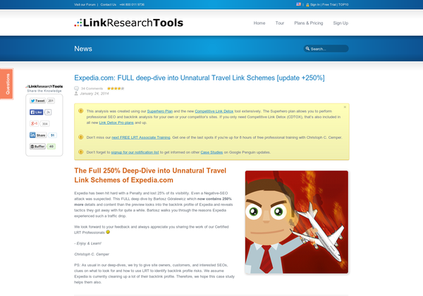 Expedia.com - FULL deep-dive into Unnatural Travel Link Schemes
