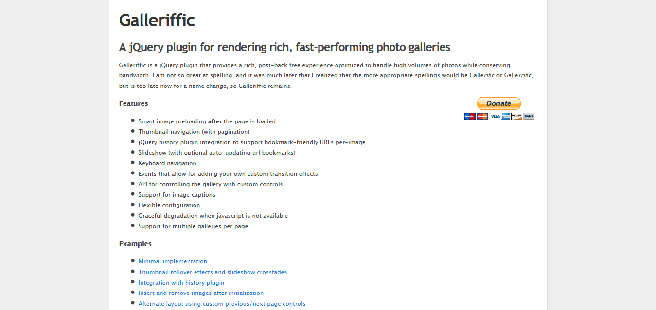 Galleriffic I A jQuery plugin for rendering fast-performing photo galleries