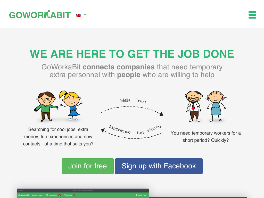 GoWorkaBit - Temporary Workforce for a Short Period