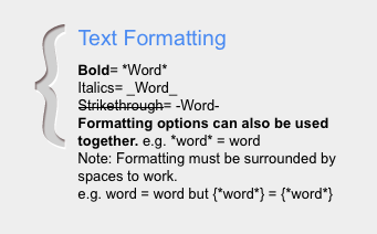 Google+ Text Formatting