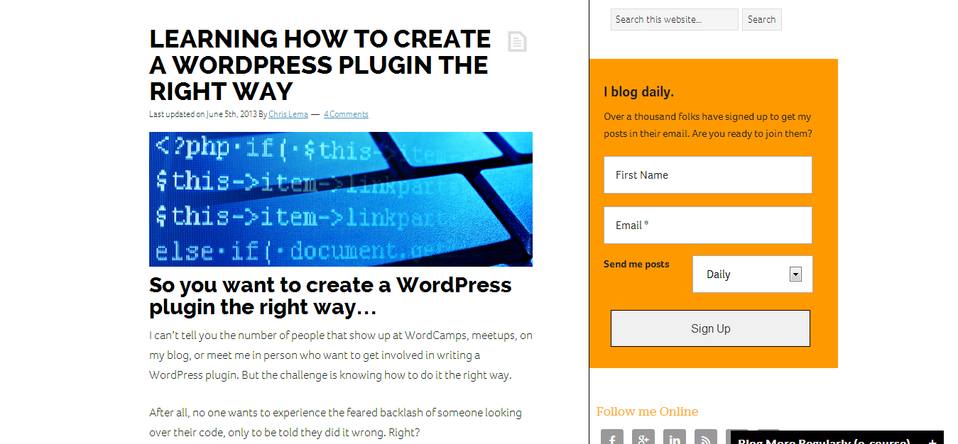 Learning how to Create a WordPress Plugin the Right Way