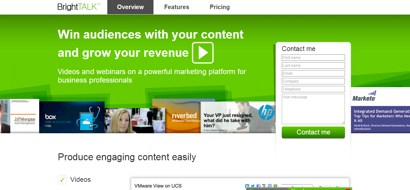 Marketing platform with videos  webinars and more   BrightTALK