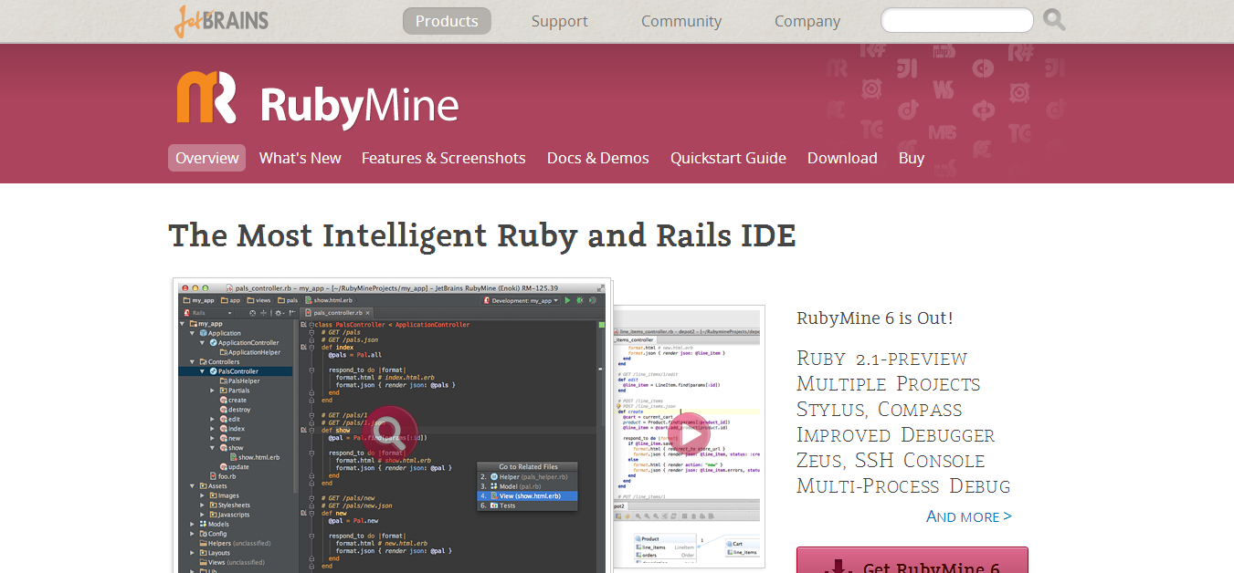 Ruby on Rails IDE JetBrains RubyMine