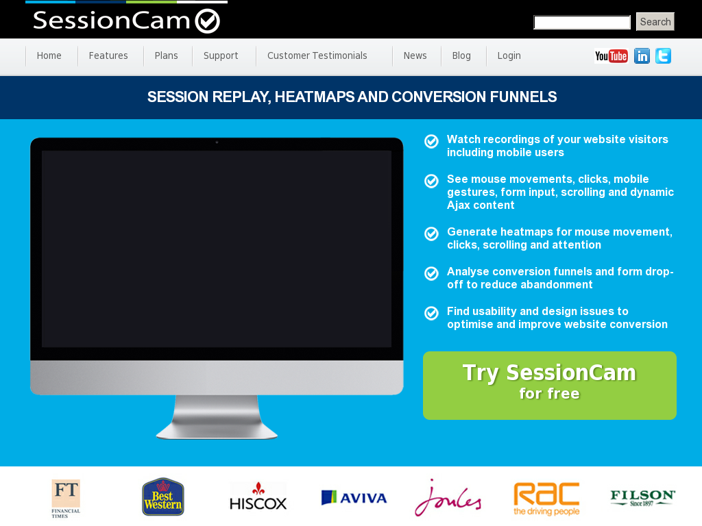 SessionCam - Heatmap & Conversion Tool