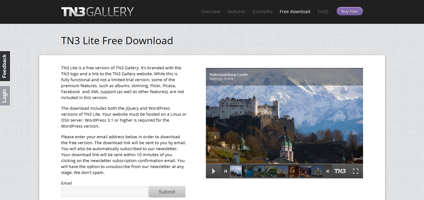 TN3 Lite Free Download I jQuery and WordPress Image Gallery