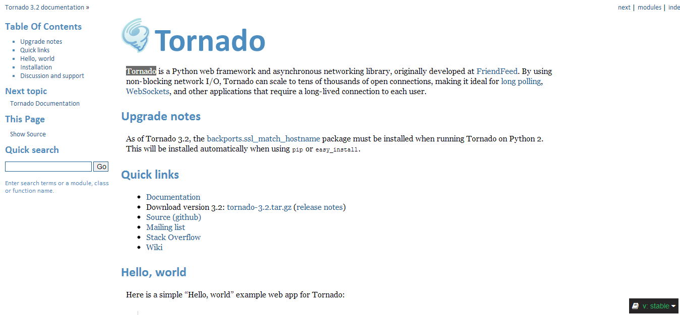 Tornado Web Server — Tornado 3.2 documentation