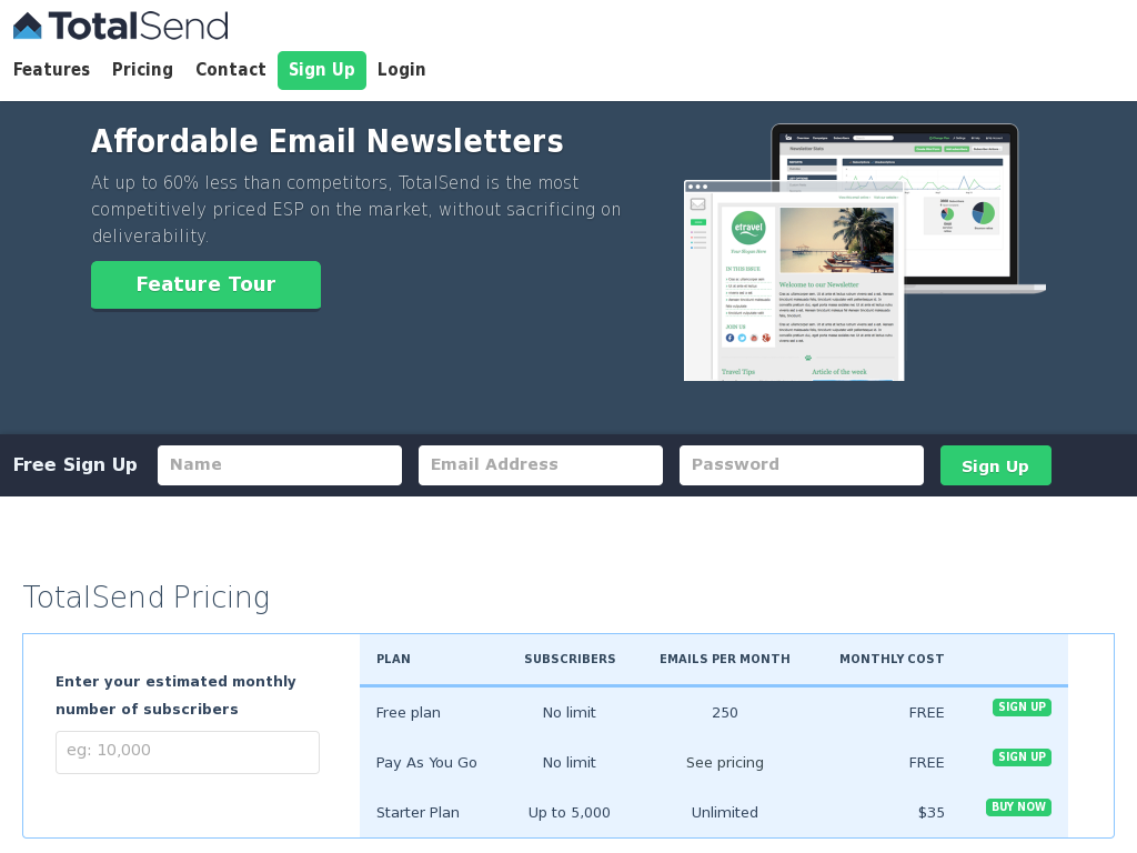 TotalSend - Affordable Email Newsletters for Business Owners