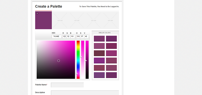 Create a Palette by COLOURlovers