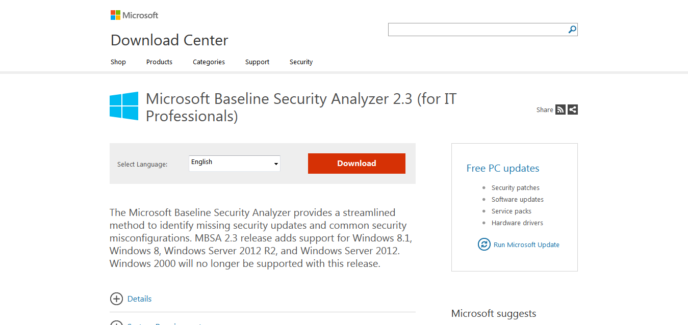 Microsoft Baseline Security Analyzer