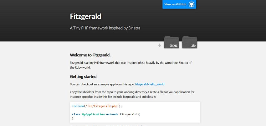 Fitzgerald, the PHP micro framework