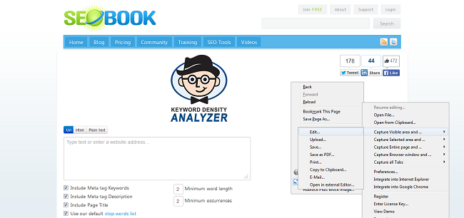 Keyword hot sale density analyser