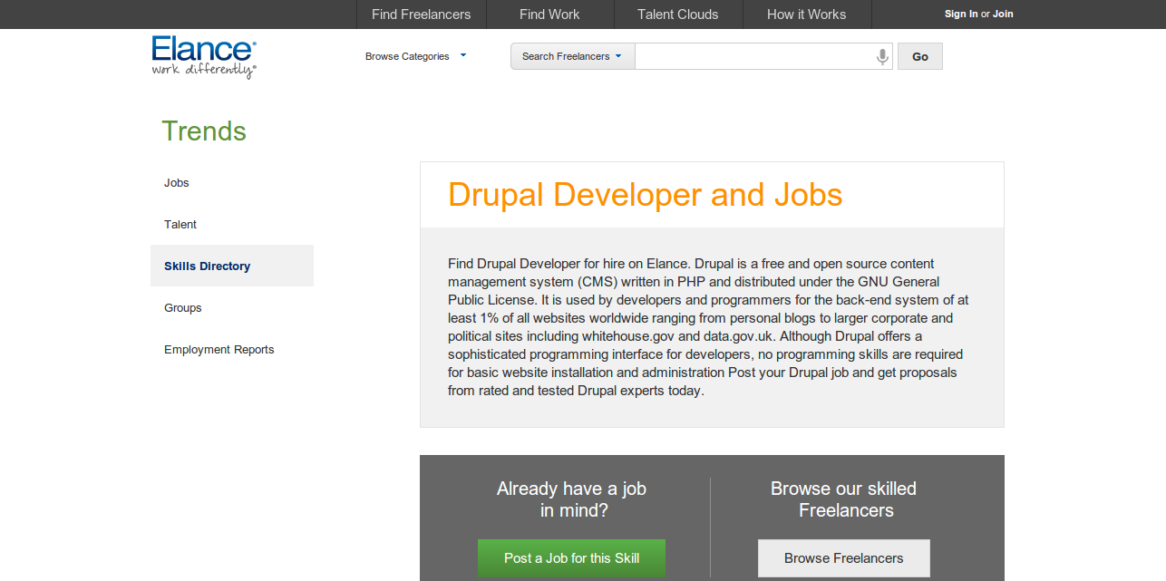 Hire Drupal Developer and find Drupal jobs     Elance