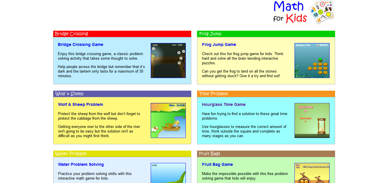 Kids Problem Solving Games Online - Fun Interactive Exercises & Activities