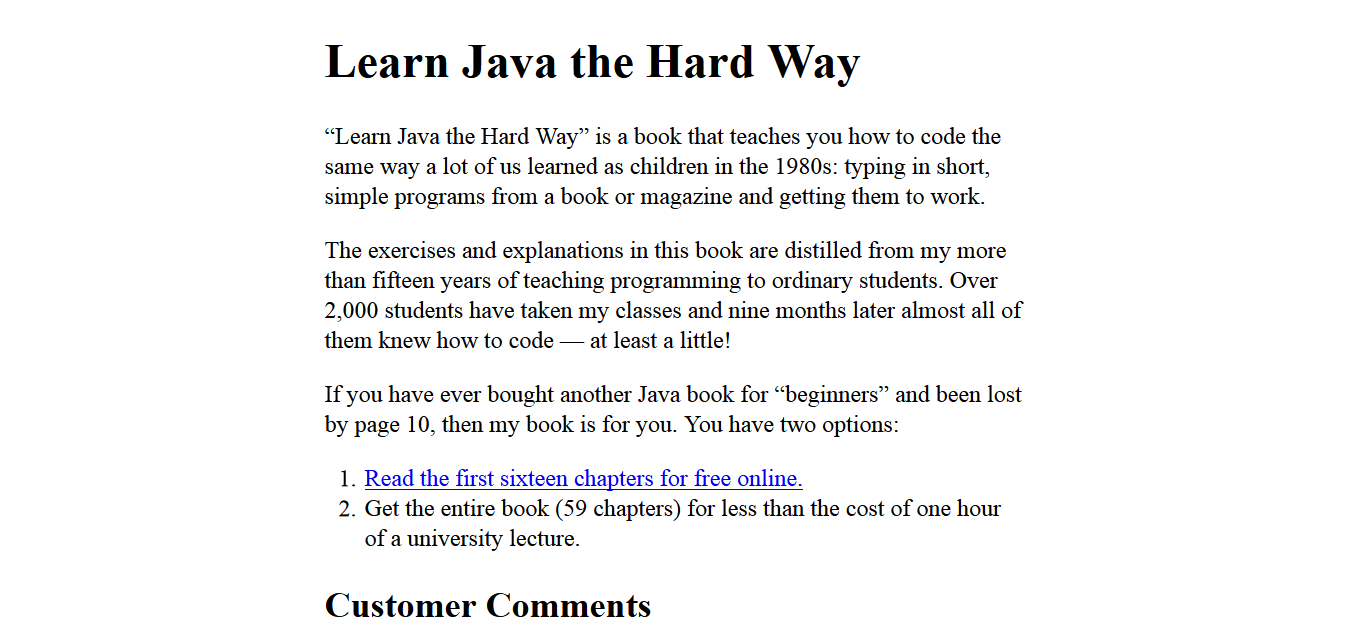 Learn Java the Hard Way