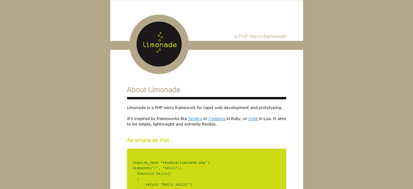 Limonade - PHP micro-framework