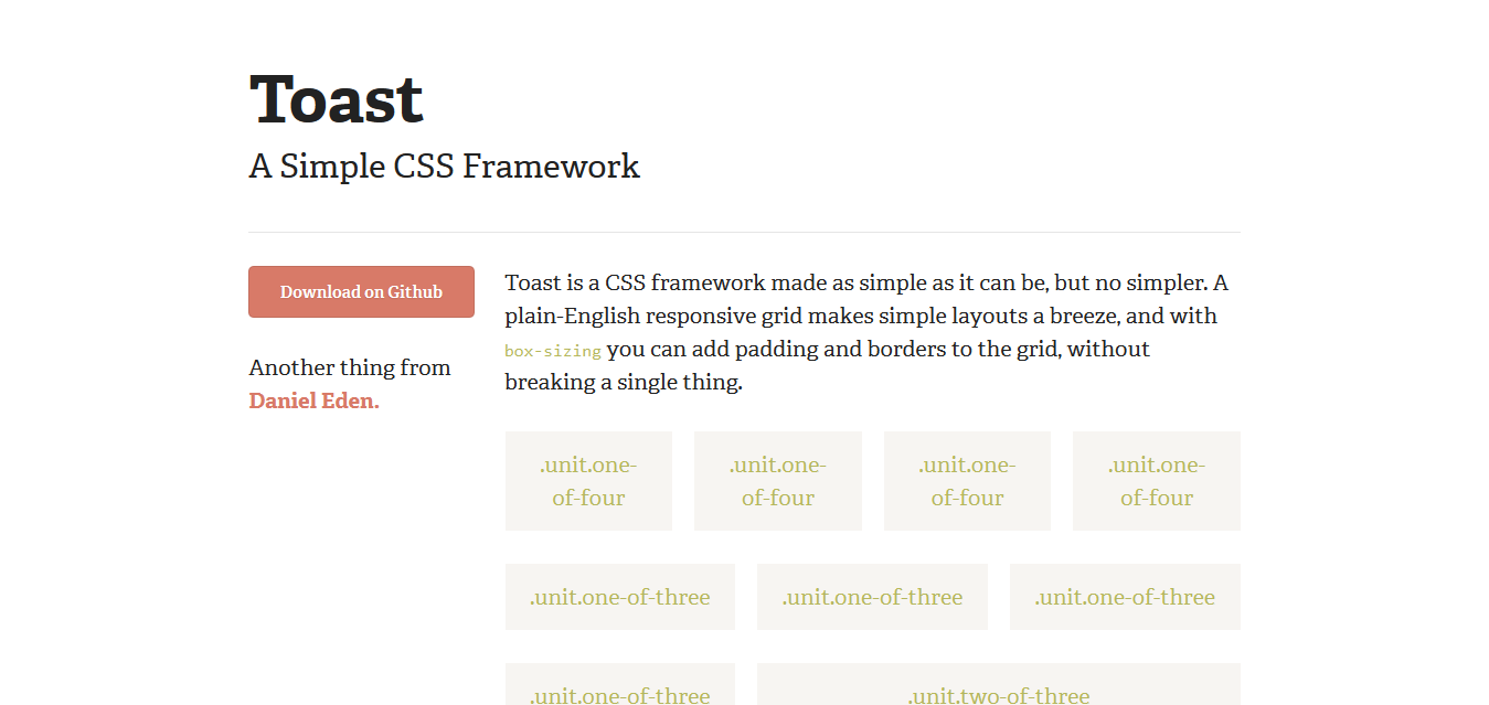 Toast I A Simple CSS Framework