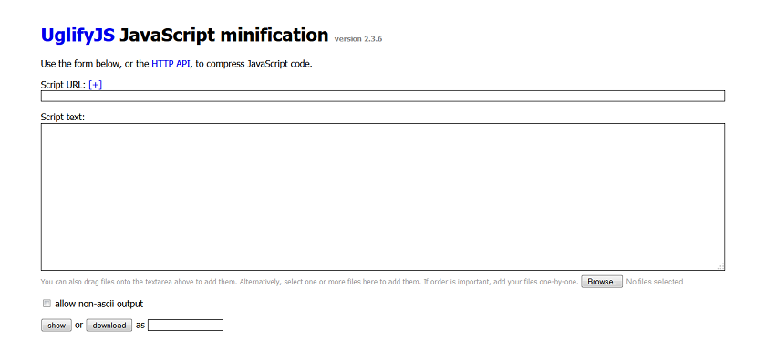 UglifyJS JavaScript minification