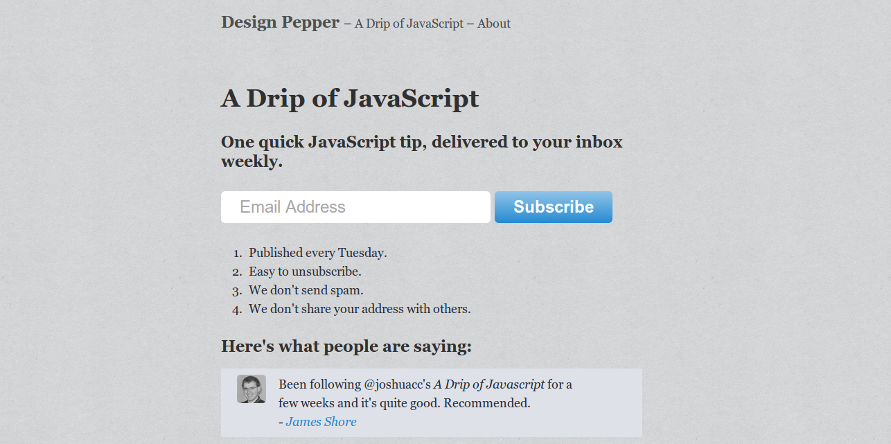 A Drip of JavaScript · Design Pepper