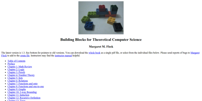 Building Blocks for Theoretical Computer Science