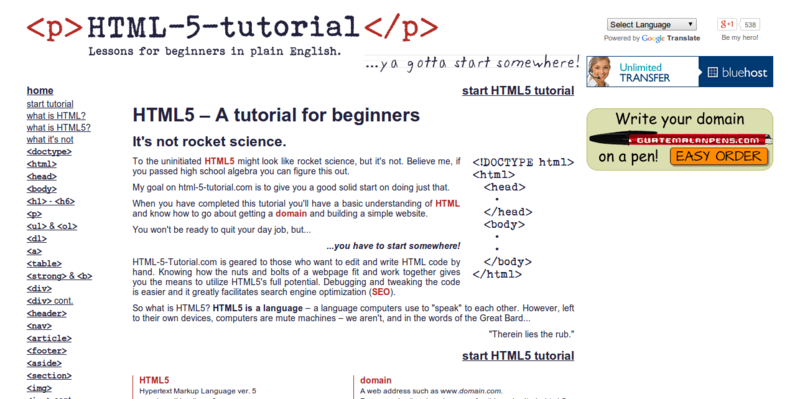 HTML5 Tutorial HTML 5 Tutorial