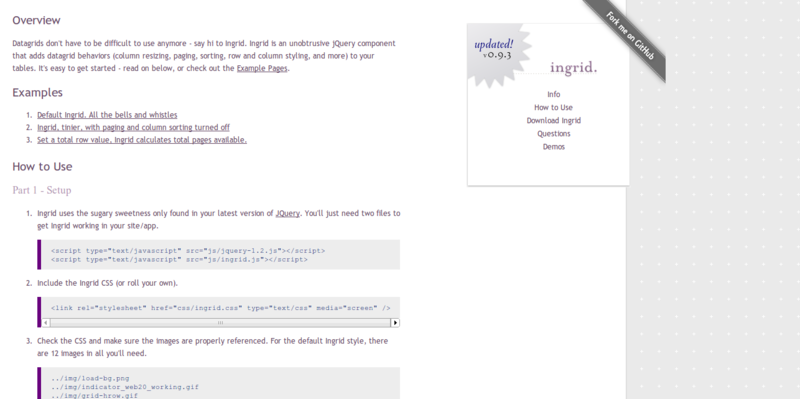 Ingrid the jQuery Datagrid.