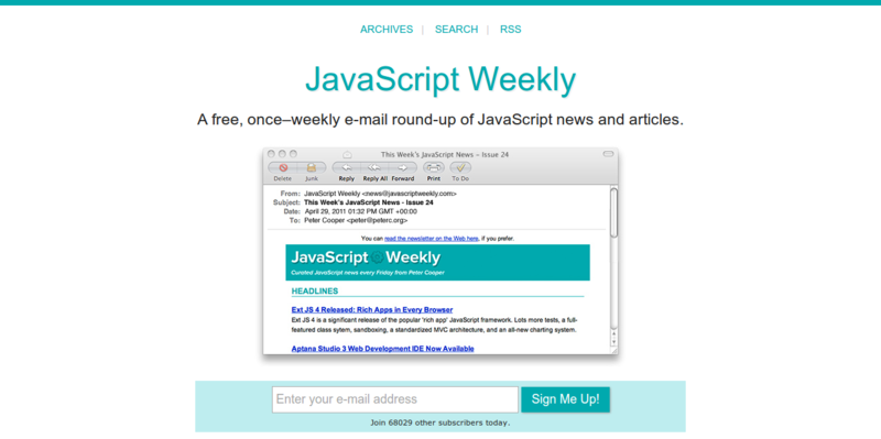 JavaScript Weekly  A Free  Weekly Email Newsletter