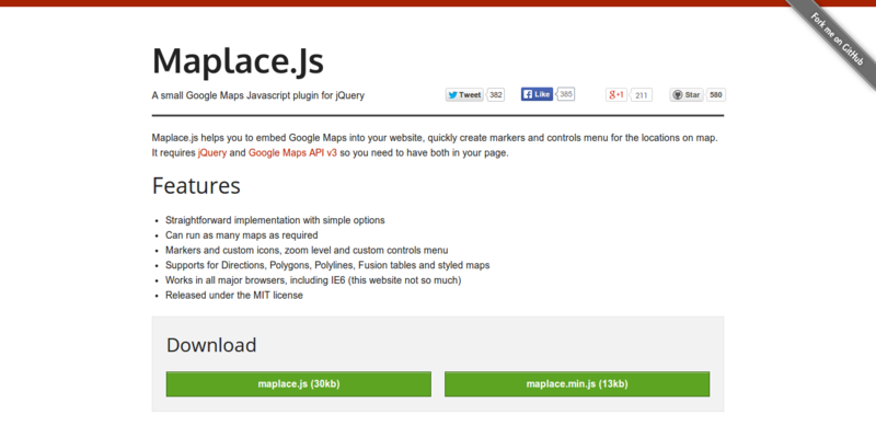 Maplace.js A small Google Maps Javascript plugin for jQuery