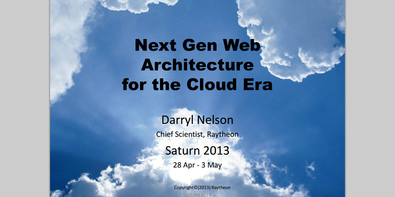 Next Gen Web Architecture for the Cloud Era