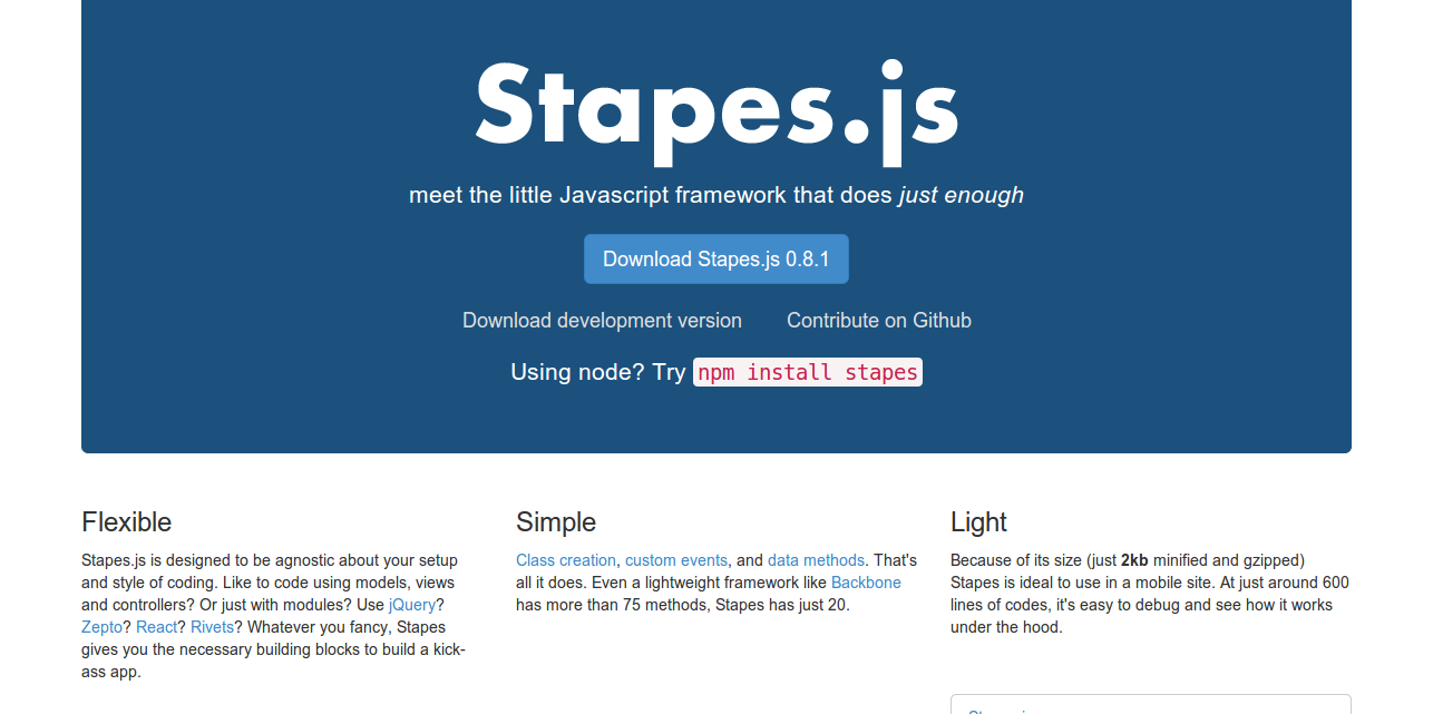 Stapes.js the Javascript MVC microframework that does just enough