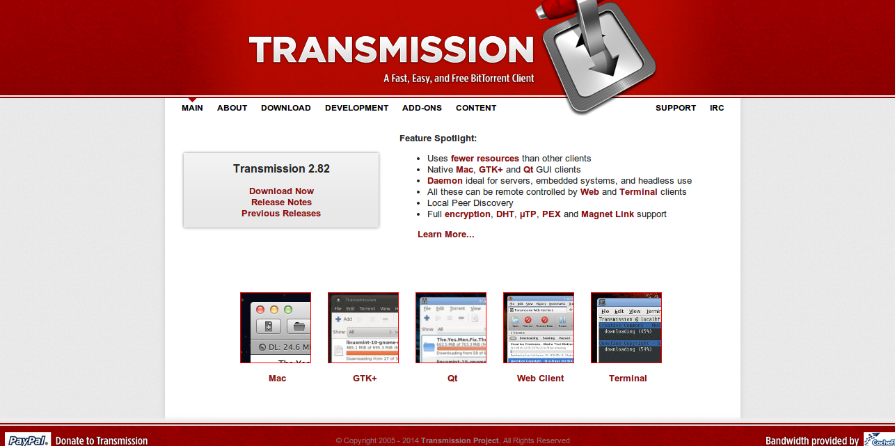 Transmission BitTorrent client
