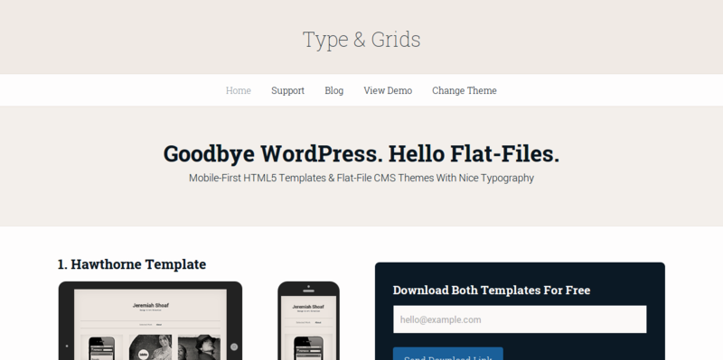 Type Grids — Mobile First HTML5 Templates Flat File CMS Themes