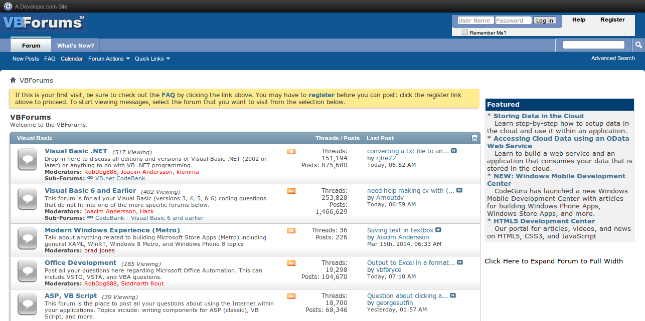 VBForums Visual Basic and VB .NET Discussions and More