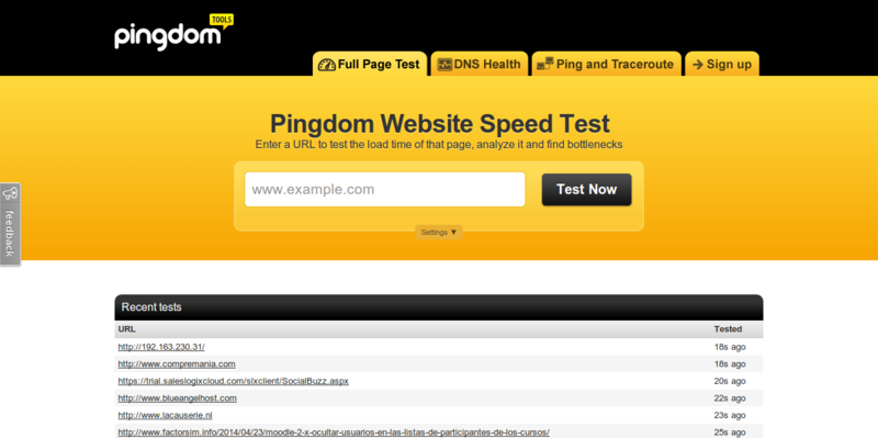 Website speed test