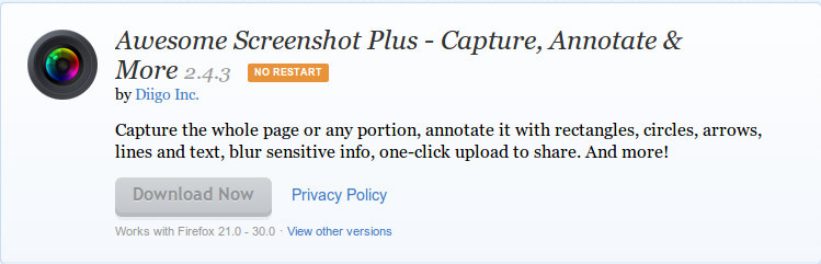 Awesome Screenshot Plus Capture Annotate More Add ons for Firefox