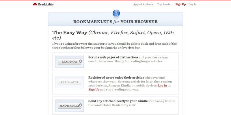 Bookmarklets — Readability