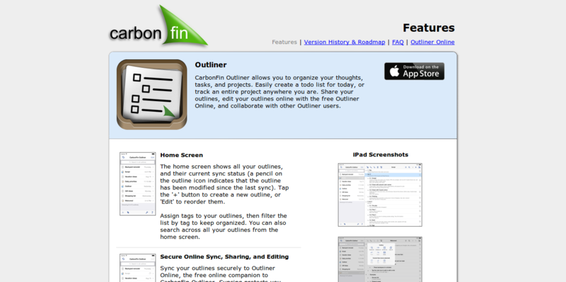 CarbonFin   Outliner for iPhone  iPod Touch  and iPad