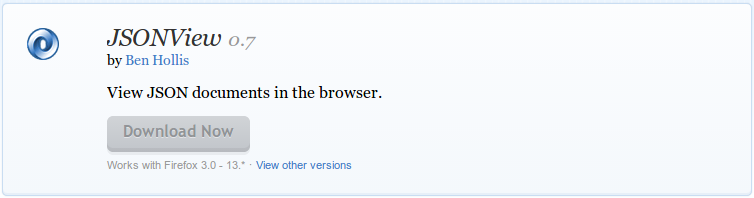 JSONView Add ons for Firefox