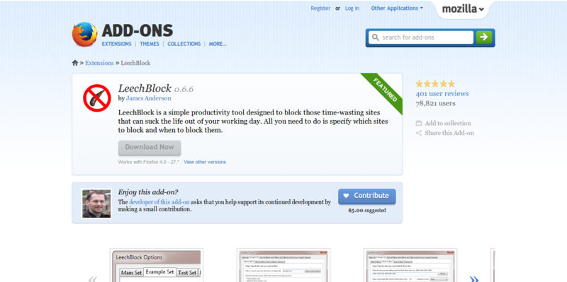 LeechBlock    Add ons for Firefox