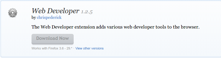 Web Developer Add ons for Firefox