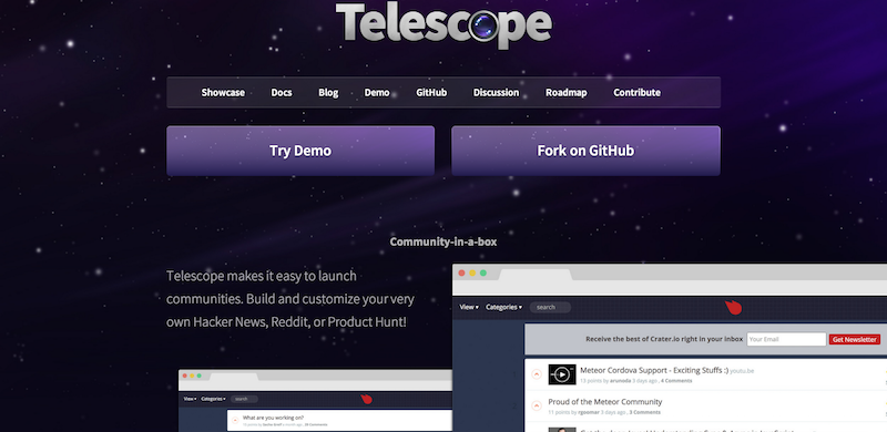 Telescope Build your own Hacker News Reddit or Product Hunt.