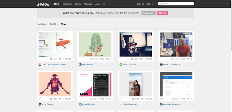 Dribbble   Show and tell for designers